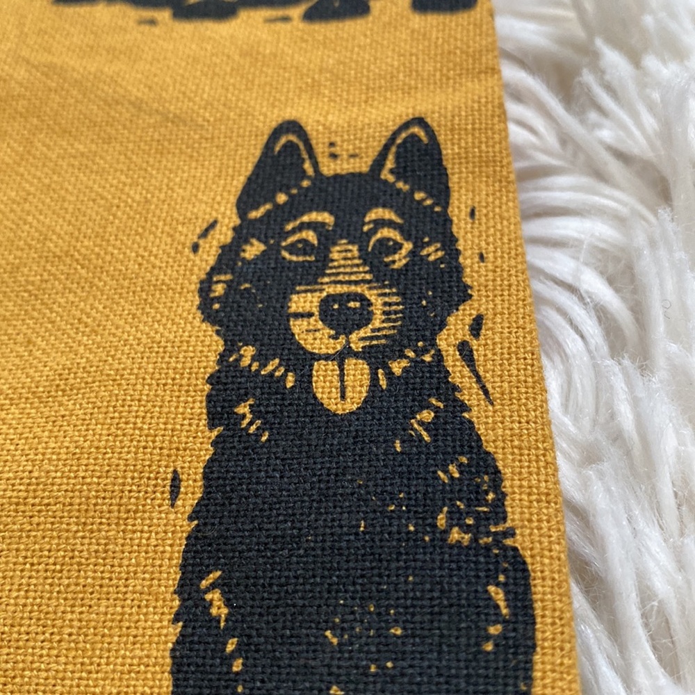 Primatives By Kathy Husky Kitchen Towel 💗 Mustard & Black - Picture 7 of 16